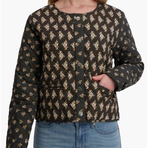 Lucky Quilted Floral Button-Front Jacket